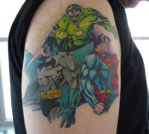 batman and superman tattoos