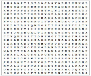 Protestant Reformation Word Search Puzzle