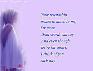 Your friendship means ...