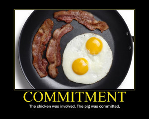 Funny Joke Picture Commitment Chicken Pig Bacon Eggs Sandwich