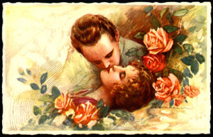 ... of inspirational love quotes vintage postcard drawing of couple in