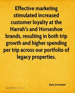 Effective marketing stimulated increased customer loyalty at the ...