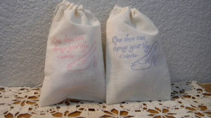 glass slipper stamped bags. CUTE. could fill them with candy or ...