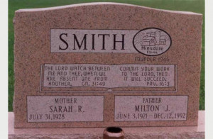 Raised Family Monument for the Smiths