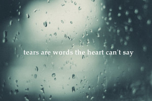 Tears are the words the heart can’t say.”