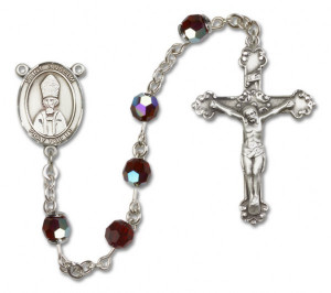 St. Anselm of Canterbury Rosary Heirloom Fancy Crucifix - Garnet