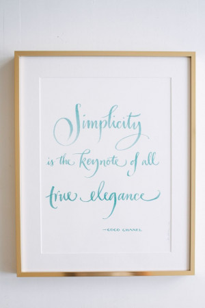 Iconic Quote Coco Chanel Simplicity www.rhsignature.com