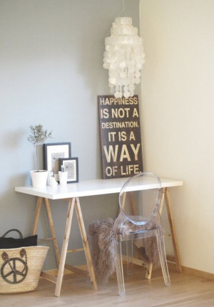 Love the quote- make one. Office corner - side table