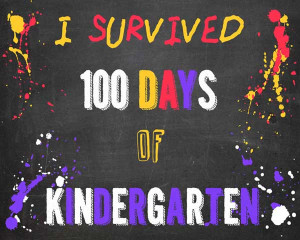 SURVIVED 100 DAYS OF KIDERGARTEN GIRLS 10×8
