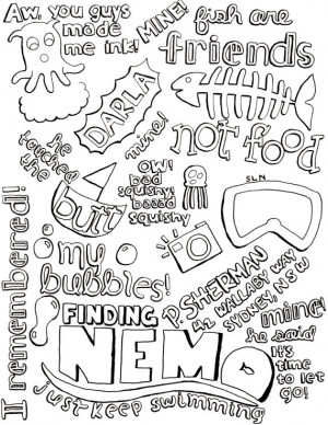 Finding Nemo Collage in black and white