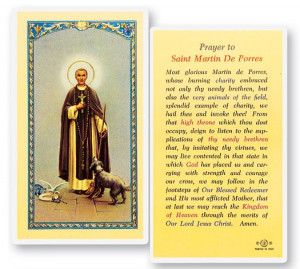 St. Martin De Porres Laminated Prayer Cards 25 Pack - Full Color
