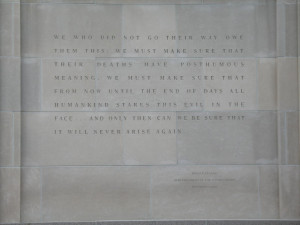 Washington DC, U.S.A., Quote on the Holocaust Museum entrance