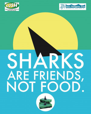 Sharks are friends, not food!