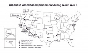 Map of Japanese Internment Camps WW2