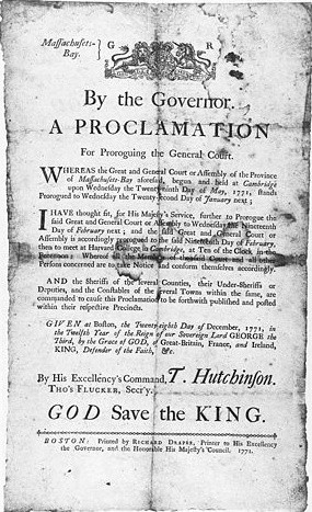 File:Proclamation Governor Thomas Hutchinson Province of Massachusetts ...