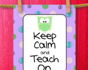 Owl Keep Calm Teach Teacher Gift Cl assroom Decor Gifts for Teachers ...