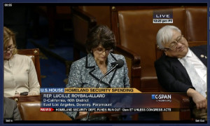 Rep. Mike Honda is seen dozing off on the House floor. (C-SPAN)