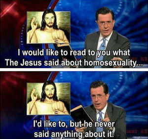Stephen Colbert explains what Jesus said about homosexuality