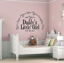 Daddy's Little Girl Sugar & Spice Vinyl Wall Art Quote, Sticker,Decal