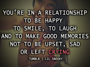 You're in a relationship to be happy