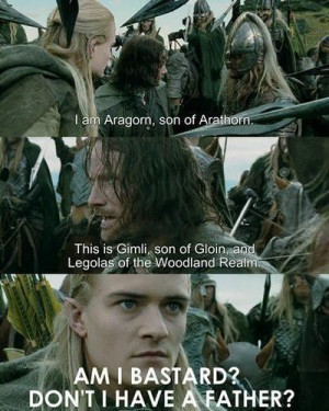 It would be a bad idea to mention Thranduil and the fact that Legolas ...