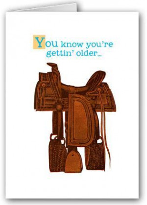 Greeting Cards Saddle Humorous Western Birthday Card