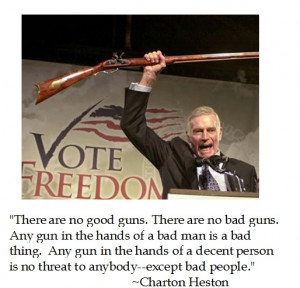 Charlton Heston on Character Amen. Watch out bad dudes, we got guns