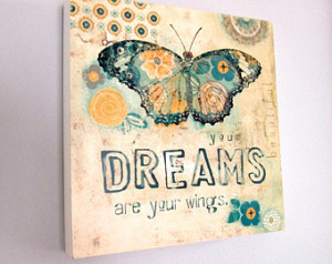 Art Print Quote Art Print Dreams Quote Wood Panel Art Print Wood ...