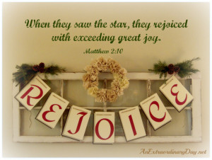 ... Rejoice Word Banner | Matthew 2:10 - The Magi rejoiced with great joy