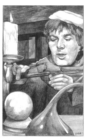 Romeo and Juliet Pictures: Friar Laurence makes a potion (illustration ...