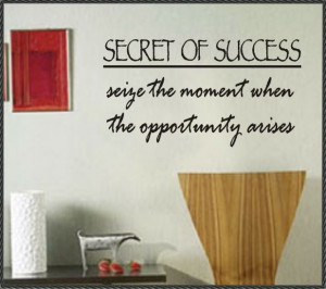 Inspirational Vinyl Wall Quote Secret of Success