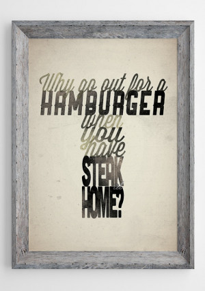 OFF! Paul Newman film quote art print - 'Hamburger' typography movie ...
