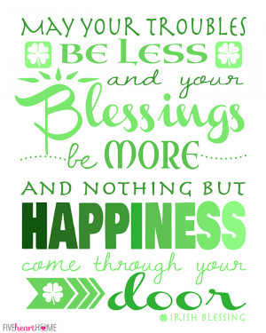 St. Patrick's Day Free Printable ~ Irish Blessing | FiveHeartHome.com