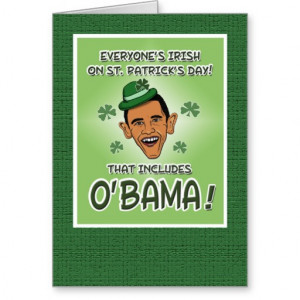 Funny St. Patrick's Day card: O'Bama