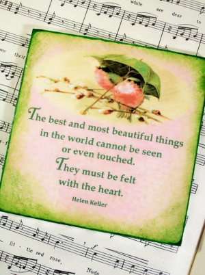 Coasters Helen Keller Quote The Best and Most by PrayerNotes, $16.00