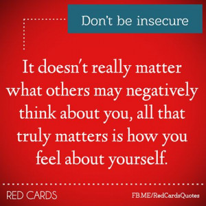 Don't be insecure