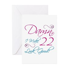 22nd Birthday Humor Greeting Card for