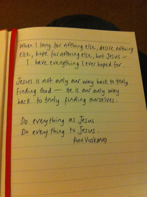 Jesus Quote by Ann Voskamp