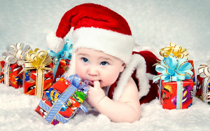 Cute Christmas baby in red dress hd picture, Baby Red Dress Wallpapers