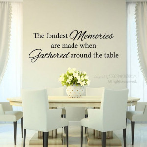 The Fondest Memories Are Made When Gathered Around The Table - Wall ...