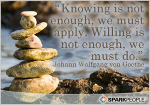 Quote - Knowing is not enough, we must apply. Willing is not ...
