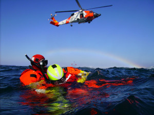 Coast Guard MH-60 Jayhawk helicopter during open water training. (U ...