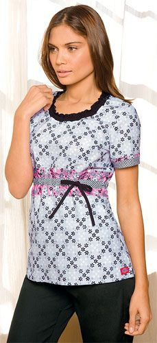 cute scrub top- looks like a dressy top! For when I'm a vet tech- or ...