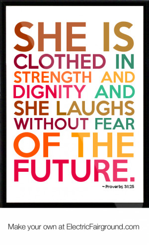 Proverbs 31:25 Framed Quote