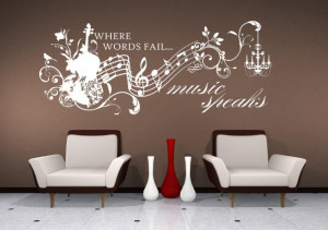 Wall Decals Music Speaks Collage - Vinyl Lettering Text Wall Words ...