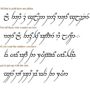 LOTR ELVISH SCRIPT