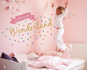 ... www.etsy.com/listing/193644896/welcome-to-wonderland-quote-fabric-wall