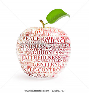 Apple representing the fruit of the Holy Spirit. - stock photo