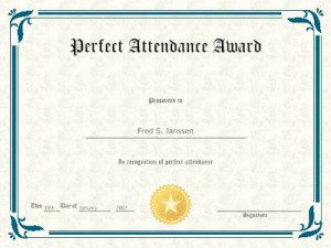 Attendance Award Certificate Cheap