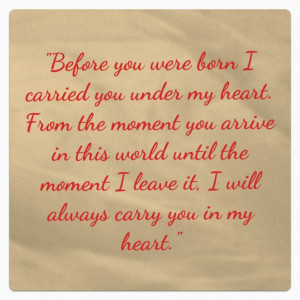 will always carry you in my heart.